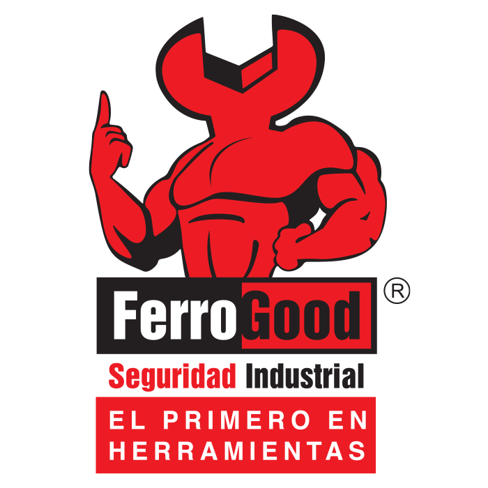 Ferro Good color logo with a worker superhero symbol.