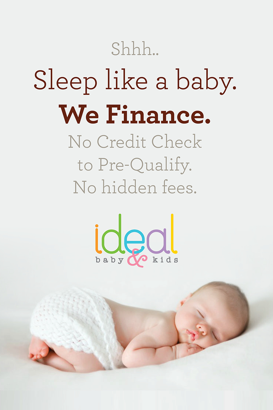 La Ideal baby-products advertisement for a financing service.
