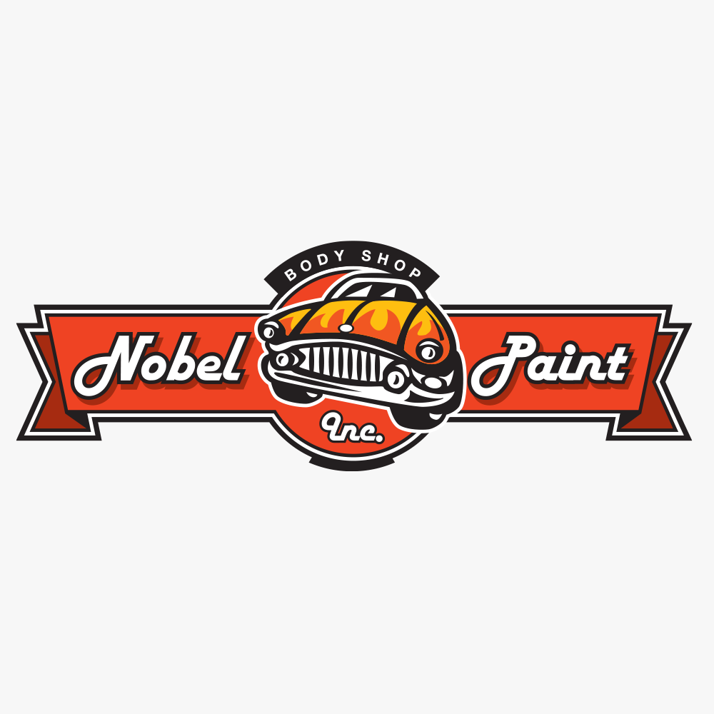 Nobel Paint logo application.